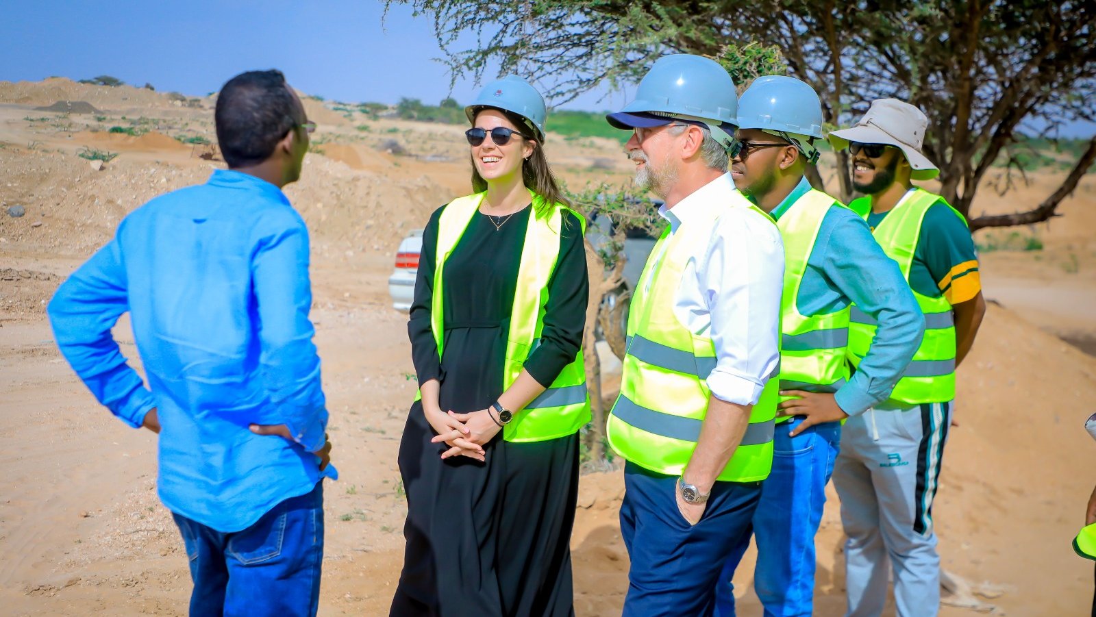 A visit by KfW representatives to the on-going project sites
