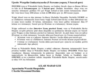 Ujeedo: Wargelin Guulaystayaasha (5 Farsamo-yaqaan, 5 Saacad-qore)